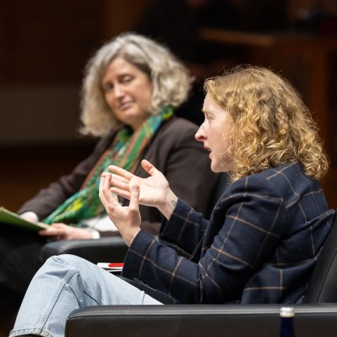 Lund debate 2024 climate justice, Kate Aronoff speaking
