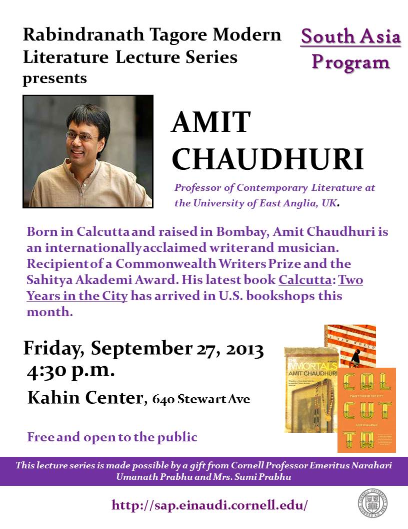 Amit Chaudhuri Tagore lecture flyer