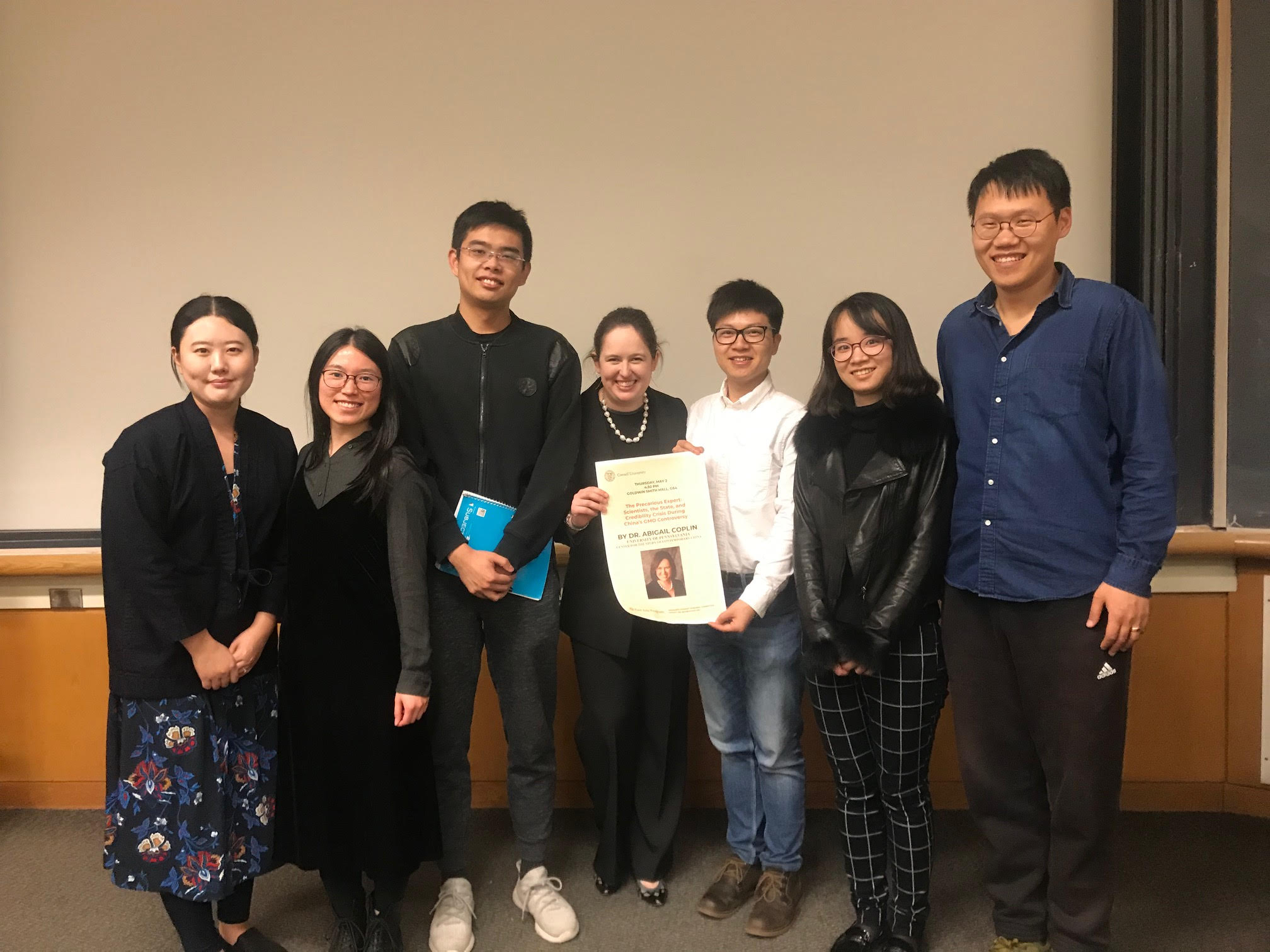 East Asia Program graduate students group photo with guest Abigail Coplin