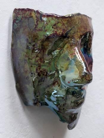 raku clay mask Viridescent