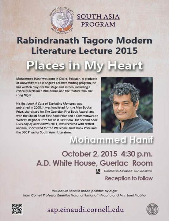 Mohammed Hanif Tagore Lecture flyer
