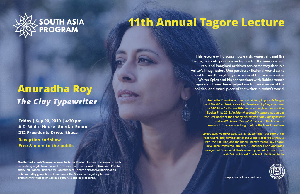 Anuradha Roy Tagore Lecture flyer
