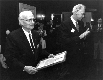 Mario Einaudi at renaming ceremony in 1991