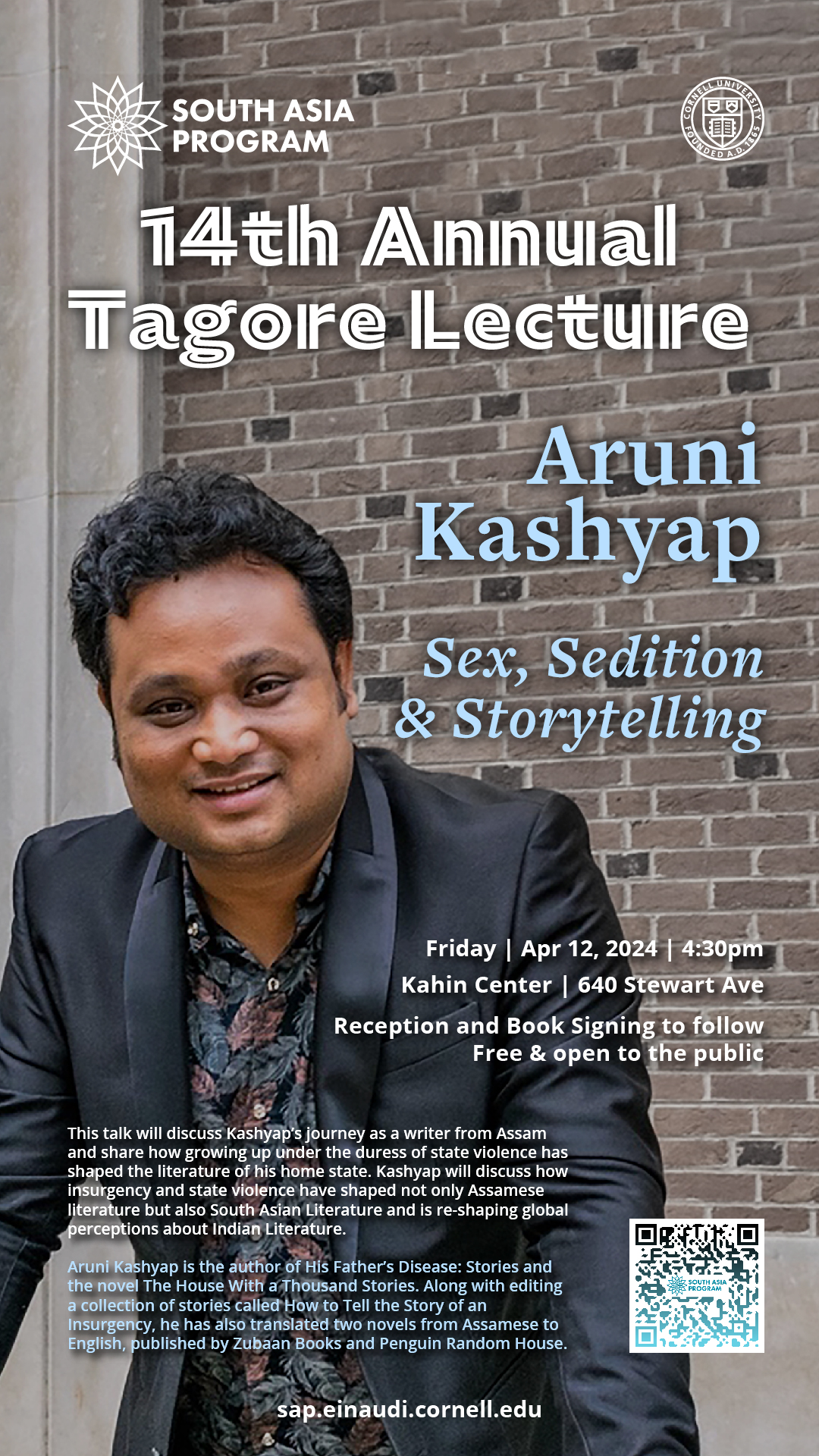 Aruni Kashyap Tagore Lecture Flyer
