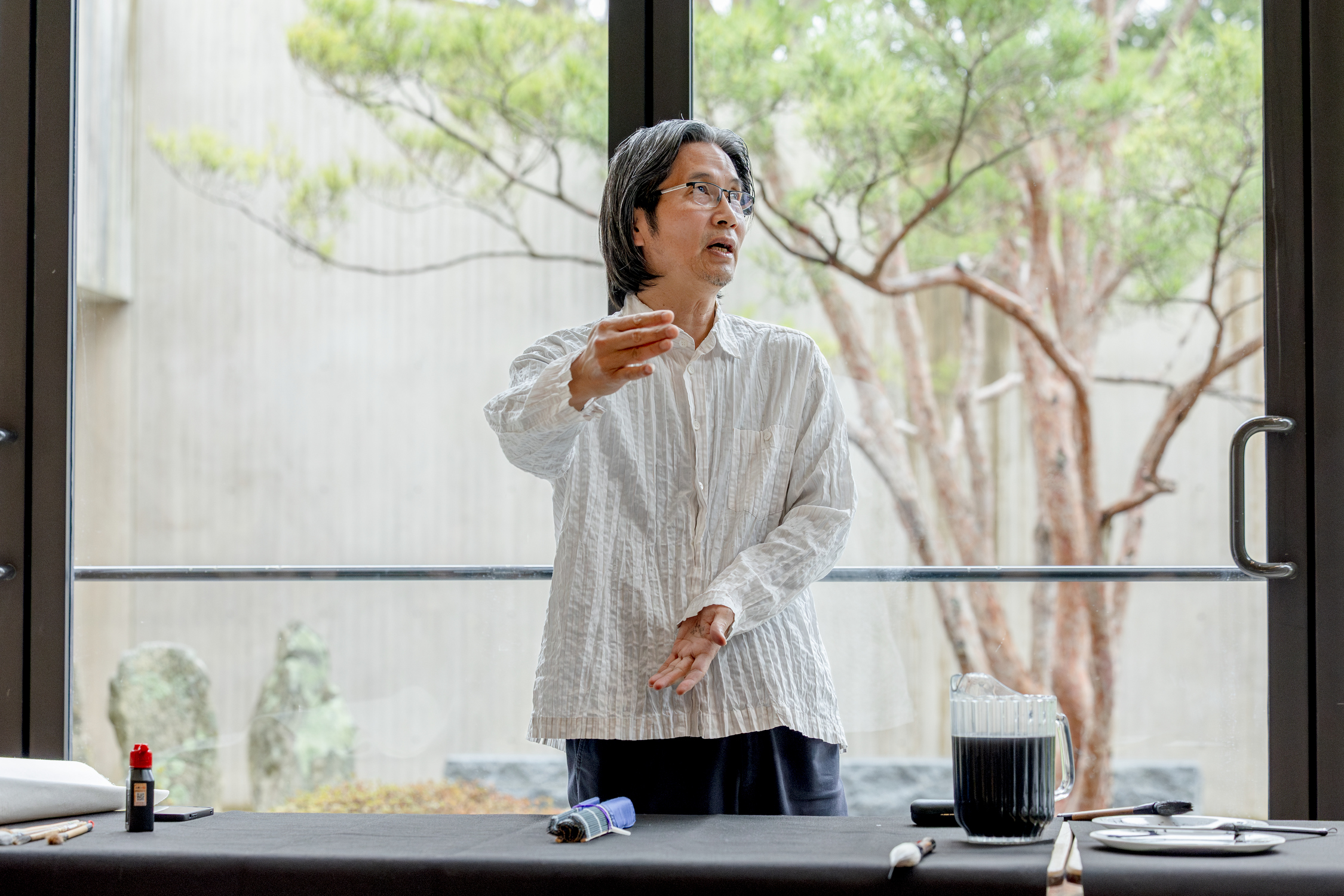 Wang Tiande calligraphy demo