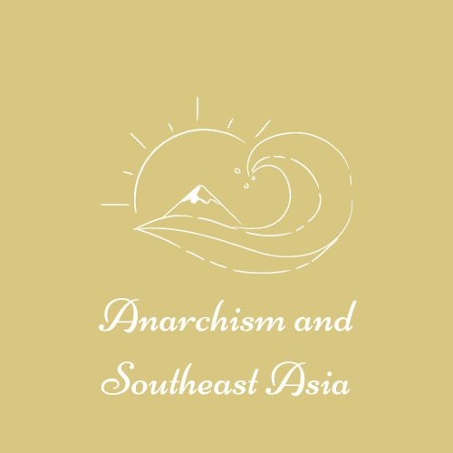 A yellow tile with the icon of a mountain and wave, and the text "Anarchism and Southeast Asia"