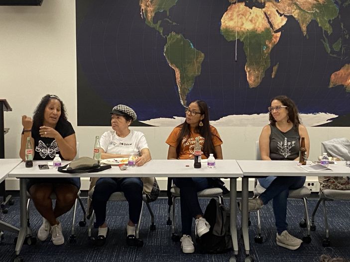 Panelists speak at a LACS Event in 2023