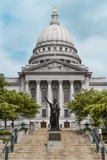 The Wisconsin capitol building.