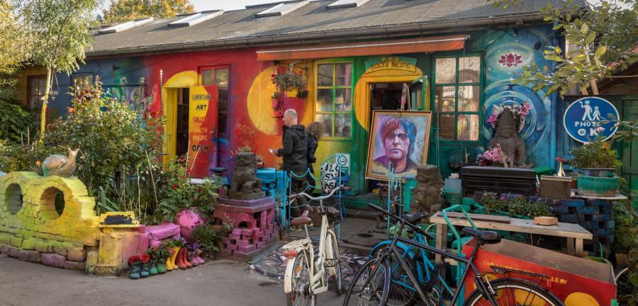 Art shop in Freetown Christiania, Copenhagen, Denmark