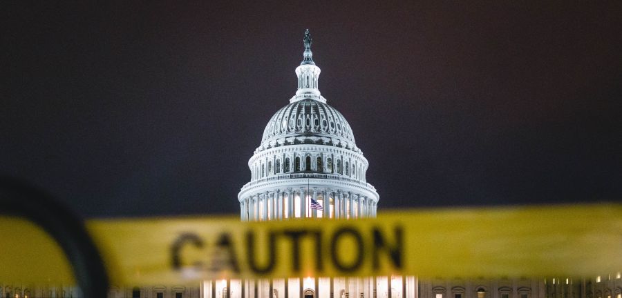 U.S. Capitol behind caution tape