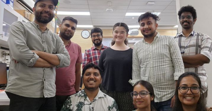 SAP 2024 intern Haruna Floate and her lab group, Ashoka University