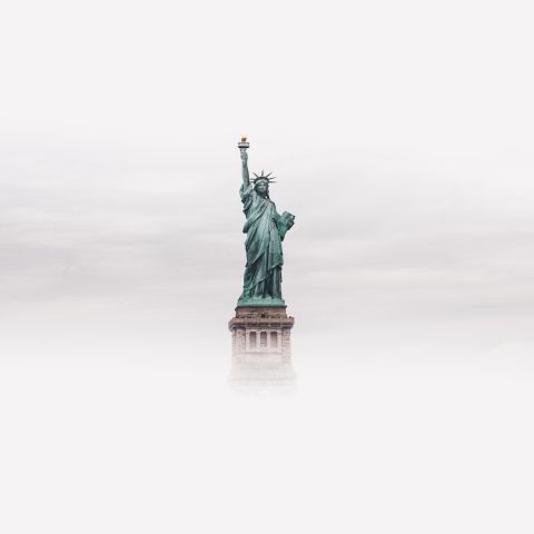 Statue of Liberty in the fog (Democracy 20/20)