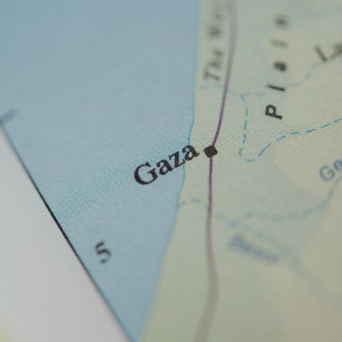 Gaza strip on map